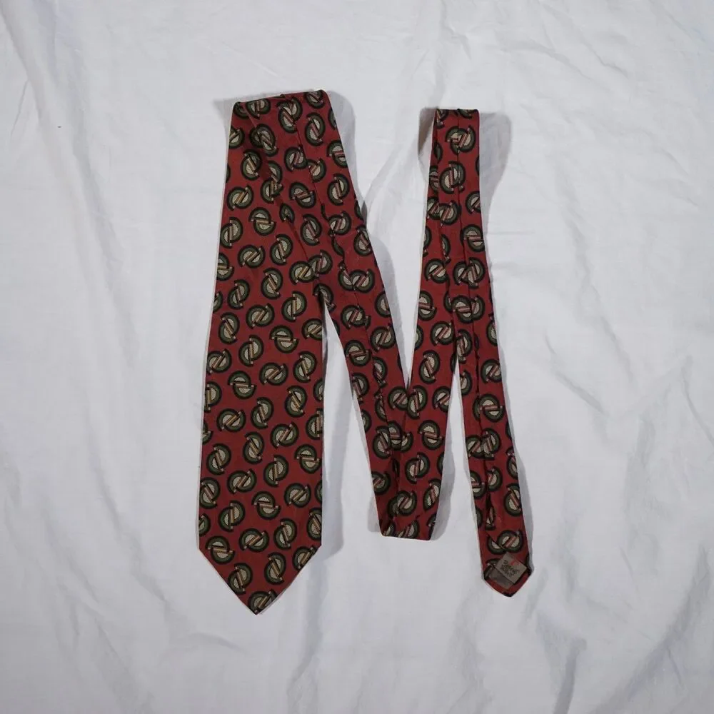 Robert Talbott Tie Hand Sewn Finest Silk Made in USA Abstract Geometric Pattern